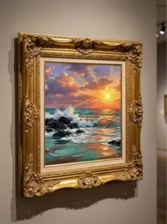 【陽光と海が呼び込む幸運の波】 風景画 開運ヒーリングアート 2L判 A4変更可