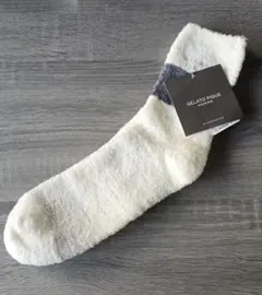 新品 GELATO PIQUE 靴下 ホワイトグレーミント メンズジェラピケ