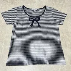Té chichi テチチ ボーダー 半袖 Tシャツ リボン付き Mのサムネイル