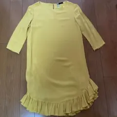 PINKO イエローフリルワンピース 3/4袖