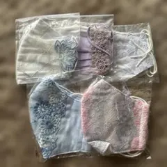 布マスク　立体マスク　ハンドメイド　レース　上品　綺麗め　新品