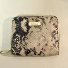 FURLA ヘビ柄 二つ折り財布 ホワイト/ブラック