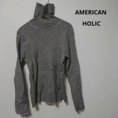 AMERICAN HOLIC ストライプタートルネック レディース M