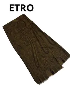 【ETRO】カシミヤシルクストール ペイズリー 164×64 透け傷あり