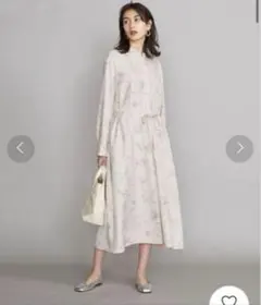 BY フラワープリントシャツワンピース