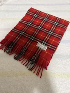 Burberrys カシミヤ マフラー 赤 チェック