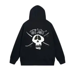 未使用　紙タグ付き　STÜSSY スカルデザイン パーカー ブラック 2025年最新】stussy スカル パーカーの人気アイテム - メルカリ