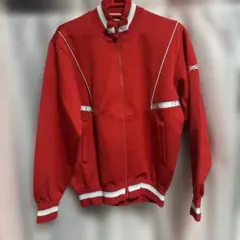 asics ジップアップジャケット レッド　昭和レトロ