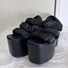 ヒールサンダル 25 ,25.5 Lサイズ 黒 靴 シューズ