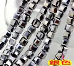 6mm キューブ型ビーズ 四角 スクエア クリスタルガラスビーズ パーツ 素材
