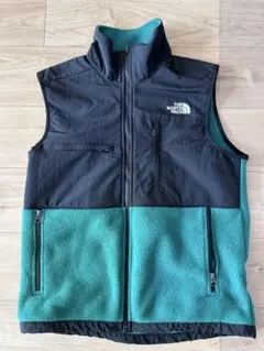 THE NORTH FACE フリースベスト 切替 ブラック×グリーン メンズ