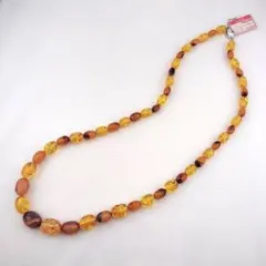 Amber? Large bead necklace, vintage, antique, long.