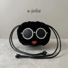 a-jolie × LOWELL Things 別注 巾着ポシェット 黒