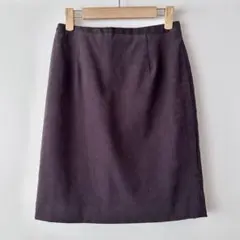 ダークブラウン スエード タイトスカート フリーサイズ