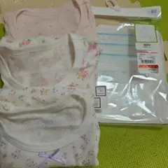 花柄シャツ肌着 3枚セット 80サイズ