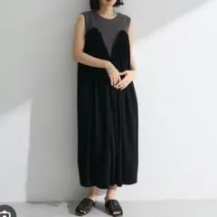 新品未使用✨️シュガースプーン ワンピース 配色 デザイン ロング ブラック