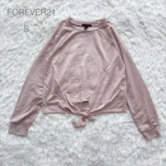 【フォーエバー21】長袖カットソー　トップス　リボン　フロントノット　S