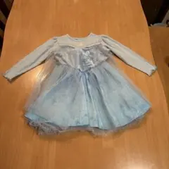 新品　リトシー　ディズニープリンセス　アナ雪　エルサ水色の長袖ワンピース90