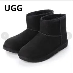 UGG クラシックミニ ムートンブーツ ブラック 23.0cm 6 箱付き