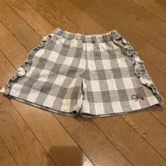 hakka kidsチェック柄 フリル付きハーフパンツ