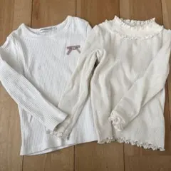 白の長袖カットソー2点
