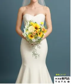 ウェディング　向日葵ひまわり高級造花ブーケ 結婚式・前撮りに◎※ブートニア別料金