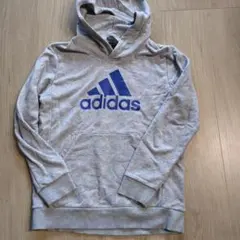 adidas グレー フード付きパーカー 160