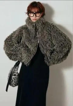 【即日配送】esica ファー　ミックスシープファースタンドブルゾン