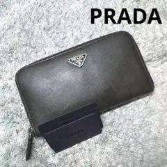 超良品‼️ プラダ　PRADA 財布　長財布　ナイロン　ラウンドファスナー PRADA プラダ ナイロン ラウンドファスナー長財布 三角プレート
