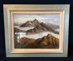 真作】絵画 井上金蔵 油彩8号 雪の大山 雪嶺 風景画 額装 C75 - メルカリ
