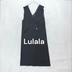 新品 ダブルボタンツイルベスト ロングジレ M ブラック レイヤード 重ね着 春