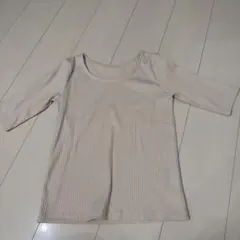 GU リブカットソー ベージュ Sサイズ