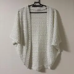 Navy ホワイト カーディガン M