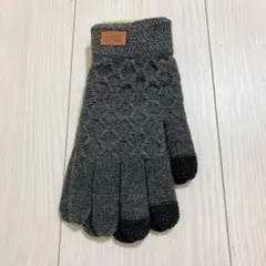 手袋 スマホ タッチパネル対応 ふわふわ裏起毛 グレー 防寒　男女兼用　秋冬