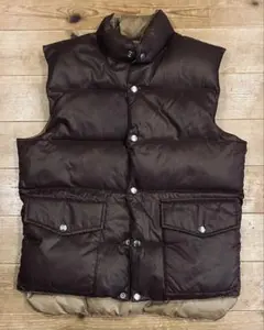 ベスト 古着 70s Spiegel スパイゲル S 無地 リバーシブル ダウン