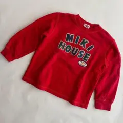 ミキハウス　トレーナー　レトロ　ロゴトレーナー　赤　　110 キッズ