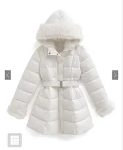 ホワイト フード付き ダウンジャケット