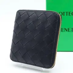 【超極美品】BOTTEGAVENETA 黒 二つ折り財布　イントレチャート