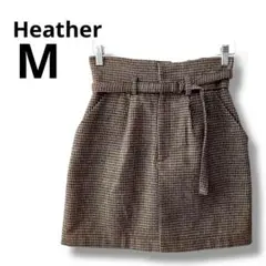 Heather チェック柄　ミニスカート Mサイズ　ヘザー　レディース　ひざ丈