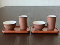 中国茶器　台湾茶器　茗品杯聞香杯茶托　２セット