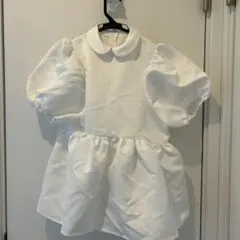 ホワイトパフスリーブフレアトップス