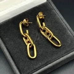 CELINEトリオンフ マイヨン チェーン ピアス ゴールド 刻印 レア