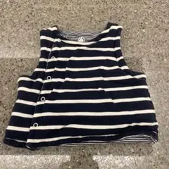 Petit Bateau ネイビーホワイトのストライプ ベビーベスト　60サイズ