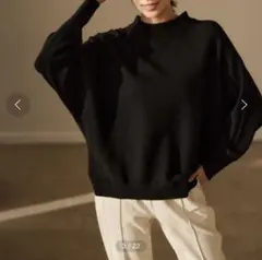 Elura エルーラ/濃密なめらかドルマンプルオーバー/ Ｌ/ブラック