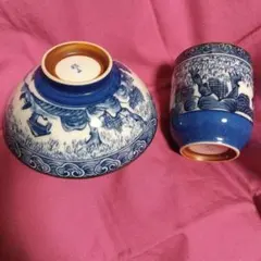 昭和レトロ 茶碗 湯呑み 薄手