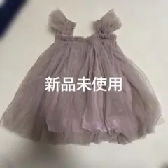 ピンクフリル付きベビードレス　つけ襟付