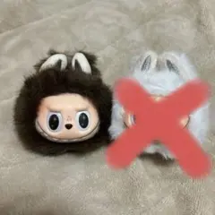 ラブブ頭キーホルダー茶色