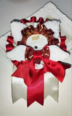 ロゼット 痛ロゼット ハンドメイド 天使の羽 猫耳 レッド ホワイト