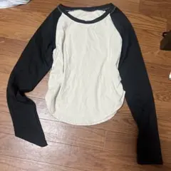 長袖Tシャツ XL ホワイト/ブラック