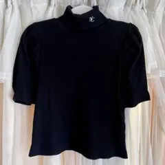 NICE CLAUP ナイスクラップ ロゴ刺繍テレコトップス